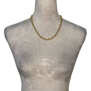 Y2k Gold Stainless Steel Ball Necklace 8mm/50cm Unisex Punk Rock Tattoo Grunge